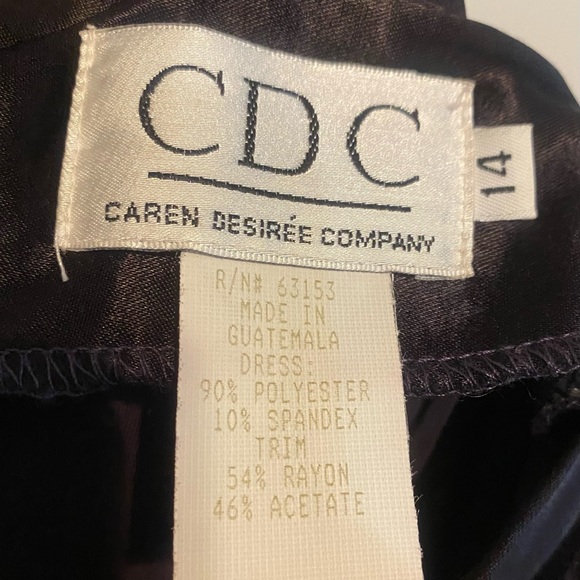 👗➕CDC Caren Desire’e Company Velvet Criss-Cross Back Maxi Dress. Sz 14 - Picture 6 of 10